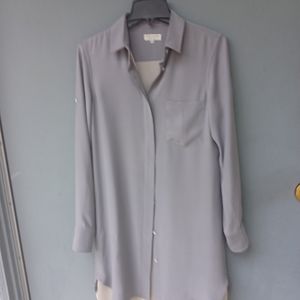 Rag & Bone New York gray/off white silk shirt waist dress 2.